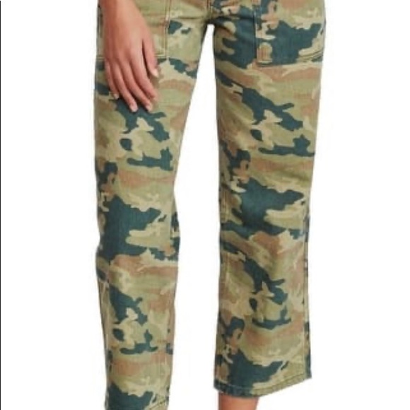 Free People utility camo jeans pants size 25 high waist rise We The Free cargo - Picture 9 of 14